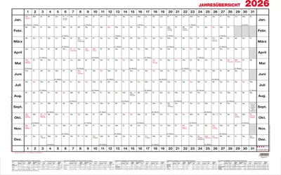 Obrázok produktu pre GÜSS® Jahresübersicht 140x84cm 12M/1S