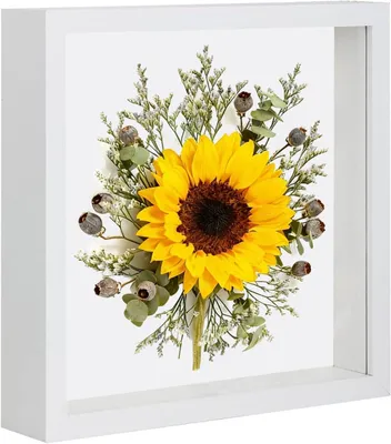 Produktbild von 3D Bilderrahmen 25 x 25 cm, 3 cm Tiefe, für Wanddekoration, weiß