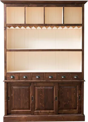Produktbild von Casa Padrino Landhausstil Barschrank Braun / Weiß 150 x 35 x H. 210 cm - Massivholz Schrank - Landhausstil Bar Möbel