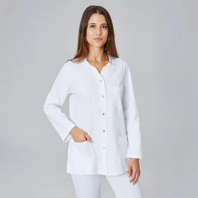 Produktbild von Damen Kasack weiß, Gr. M : M : weiß : 50% Baumwolle 50% Polyester