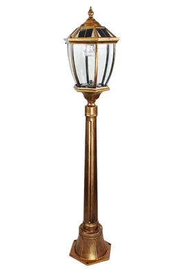 Produktbild von Gartenlaterne Solarbetrieben klassisch 115 cm Solarlampe Außenleuchte Sockelleuchte kabellos Duo Color warmweiß und kaltweiß Kupfer Optik