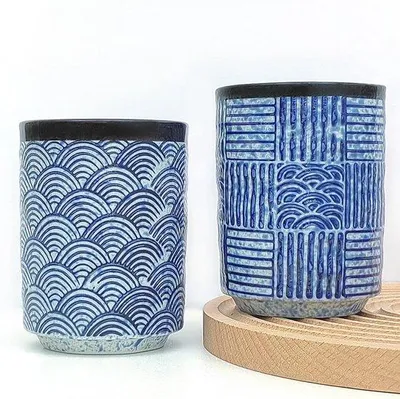 Image de Service à thé en céramique, 2 pièces, porcelaine vintage noire