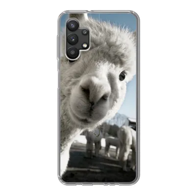 Produktbild von MuchoWow® Handyhülle Schutzhülle Hülle für Samsung Galaxy A32 5G Alpaka - Weiß - Tier Silikon Softcase Handy Hülle - Softcase