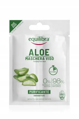 Zdjęcie produktu dla Equilibra Aloesowa Maseczka oczyszczająca do twarzy, 2 x 7,5 ml