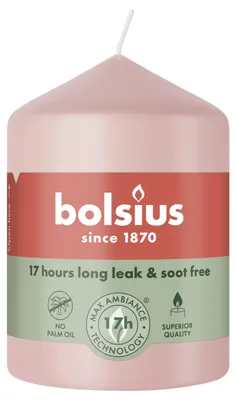 Immagine prodotto di Candela Stumpen Bolsius, 80/58, color rosa tenue