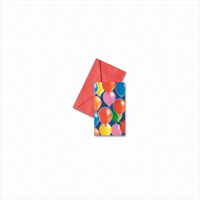 Produktbild von 12x Mehrfarbige Ballons Einladungskarten mit Umschlag