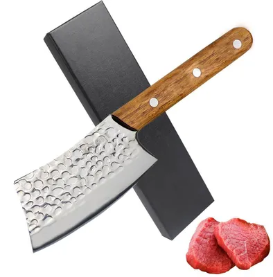 Immagine prodotto di Mini coltello da cucina da 10 cm, coltello cinese, coltello per bistecche, manico in legno di palissandro, acciaio 5Cr15MoV