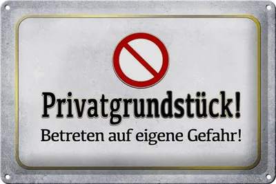 Produktbild von Blechschild Hinweis 30x20cm Privatgrundstück Gefahr