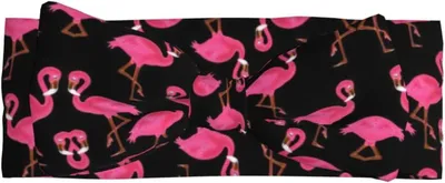 Productafbeelding van Elastische haarbanden met roze flamingoprint en strik voor babymeisjes, pasgeborenen en peuters