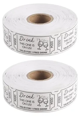 1000 Getränkemarken-Rollen, 5x2,5 cm, für Hochzeiten & Partys