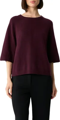 Produktbild von comma Strick Pullover Kurzarm Relaxed Fit Rundhalsausschnitt Raglanärmel