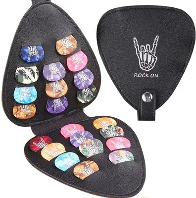 Image de Porte-médiators pour guitare - OPB ergboxen - avec 22 médiators pour guitare - cuirPolyuréthane- OPB Ergzak - Organiseur de médiators pour guitare acoustique et électrique - Accessoires pour guitare