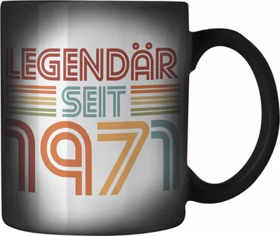 Produktbild von Trendation -  50. Geburtstag Farbwechsel Zauber-Tasse Frau Männer Geschenk 50er Geschenkidee 50 Mutter Vater Mann Frauen Lustig Geschenke Dekoration (Schwarz)