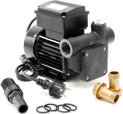 Produktbild von Wiltec Heizöl- und Dieselpumpe 230V 550W 80l/min, Selbstansaugende Umfüllpumpe mit 3 m Ansaughöhe und Rückschlagventil, Absaugpumpe