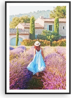 Produktbild von Gerahmtes Poster - Schwarzer Rahmen - Boho Heidekraut Frau - 70x100 cm - Wand Bild - Wanddeko - Wandbilder - Kunstposter - Wandposter - Bilderrahmen - Bilder - Kunstdruck - P2BPA70x100-4420