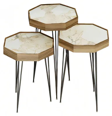 Obrázok produktu pre Beistelltisch Holz Beige Modern Elegant