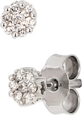 Produktbild von JOBO Ohrstecker 585 Gold Weißgold 14 Diamanten Brillanten 0,15ct. Ohrringe