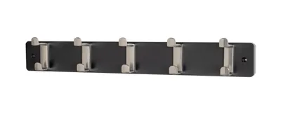 Produktbild von Garderobenleiste ca. 55x7x6 cm Schwarz / Edelstahlfarbig