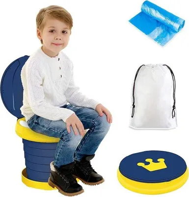 Image de Chaise pliante pour enfant, d'intérieur et d'extérieur, pour les toilettes, bleue