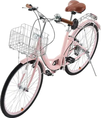 Produktbild von 26-Zoll-Cruiser-Fahrrad 7-Gang-Pink-Beach-Cruiser-Fahrrad mit Korb