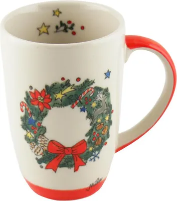 Produktbild von Mila Keramik-Design-Becher Weihnachtskranz