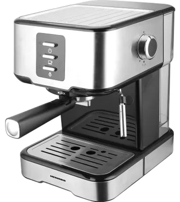 Produktbild von Heinner HEM-850IXBK, Espressomaschine, 1,5 l, Gemahlener Kaffee, 850 W, Schwarz, Silber
