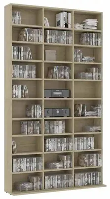 Produktbild von CD-Schrank - Regal für CDs und DVDs - 102x23x177,5 cm - Kunstleder - Braun
