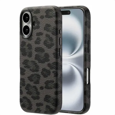 Image de Coque arrière Selencia Sabi Panther Print avec MagSafe pour l'Apple iPhone 16 - Noir minuit