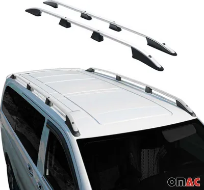 Produktbild von Dachreling Dachgepäckträger für VW Caddy 2021-2025 L2 Länger Alu Silber 2x