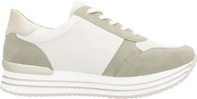 Imagen del producto de Zapatos deportivos para mujer, tipo botín, con cordones, color beige