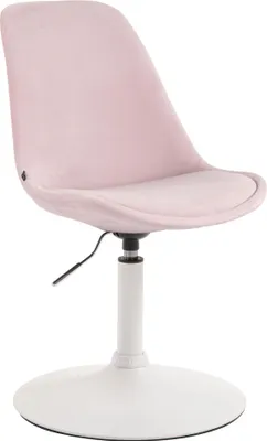 Produktbild von CLP Esszimmerstuhl Maverick Samt drehbar und stufenlos verstellbar pink Gestell Farbe weiß