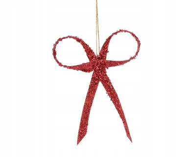 Imagen del producto de Adorno navideño con forma de rosetón rojo, de 16 cm