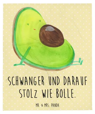 Produktbild von Mr. & Mrs. Panda Winterdecke Avocado Schwangerschaft - Gelb Pastell - Geschenk, Bettdecke, Kuscheldecke, Tagesdecke, Liebe, Gesund, Schwanger, Plaid, Decke, Babyparty