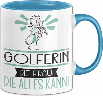 Produktbild von Golferin Geschenk Tasse Becher Die Frau Die Allen Kann Geschenkidee für eine Golferin Lustig (Blau)