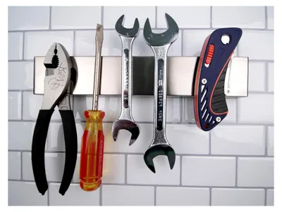 Produktbild von Magnetische Werkzeugstange für Messer, Wandmontage, 25,4 cm, satiniertes Edelstahl