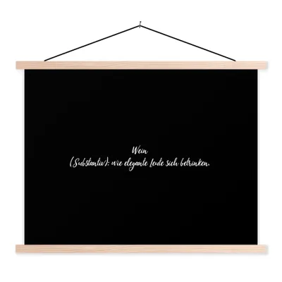 Produktbild von MuchoWow® Textilposter sprichwörter - wein definition - Wörterbuch - Getränk - Zitate 120x90 cm mit holzfarbenen Rahmen - Magnetisch