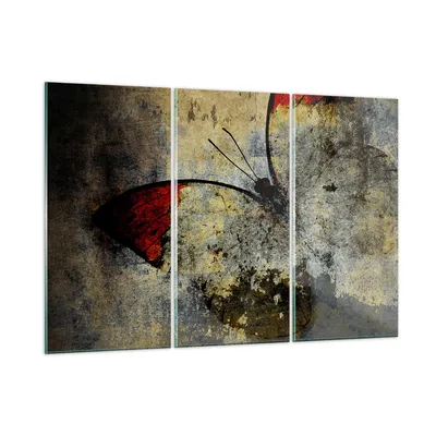 Produktbild von Bilder auf glas - Schmetterling Abstraktion - 105x70cm - Glasbilder - Wandbilder - Kunstdruck - zum Aufhängen bereit - Wanddekoration aus Glas - Glas Bilder - Wandbild auf Glas - GCE105x70-3678