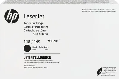 The image shows the packaging of an HP LaserJet toner cartridge.
