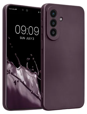Produktbild von kwmobile Handyhülle für Samsung Galaxy A57 5G Hülle - weiche Silikon Case metallisch schimmernd - Schutzhülle Cover - Metallic Brombeere