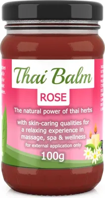 Zdjęcie produktu dla Wang Prom Thai Balsam Róża 100g - tajski balsam do masażu z ziołami do masażu pielęgnacyjnego skóry