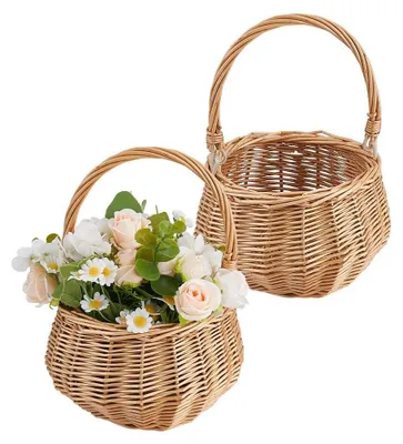 Image de Omgoods - Lot de 2 paniers en osier pour la décoration et le rangement