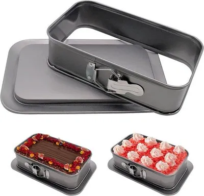 Image de Moule à gâteau rectangulaire 28 x 18 cm avec fond amovible pour gâteaux, cheesecakes et mousses