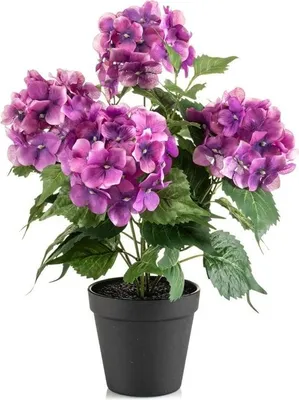 Produktbild von artplants.de Kunstblume Hortensie DORJA im Dekotopf, violett, 40cm - Künstliche Hydrangea