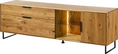 Image de MASSIVMOEBEL24 | Meuble TV 180x43x59 en bois de Chêne sauvage  naturel huilé LINDAU #25
