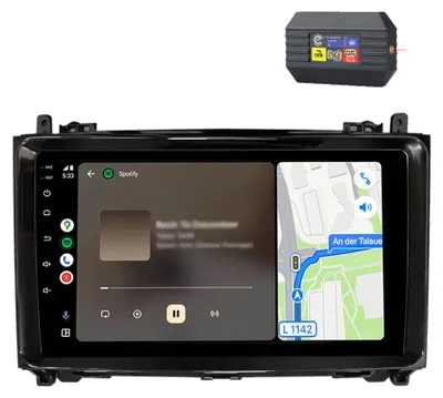 Zdjęcie produktu dla Radio samochodowe z adapterem DAB+ do Mercedes-Benz klasy A/B (modele W169, W639, W245, W906) z nawigacją GPS, CarPlay, Android Auto, Wi-Fi, SWC, RDS, DSP, USB i Bluetooth, 2+64 GB