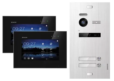 Produktbild von Türsprechanlage BALTER EVO 2-Draht BUS Komplettsystem für 2-Familienhaus Schwarz-Silber