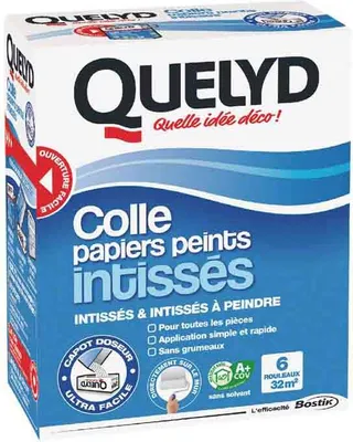Imagen del producto de Adhesivo para papel tapiz – QUELYD – Polvo para tejido no tejido – Para todas las habitaciones – Aplicación en paredes – Envase de 300 gramos