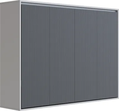 Produktbild von SMARTBett Schrankbett 140x200 Horizontal (M2 55cm Tiefe)  Perlgrau/Anthrazit waves