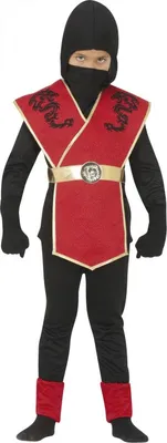 Immagine prodotto di Fiestas Guirca - Costume da Ninja per bambini FG1433 (128-134) (Rosso/Nero)