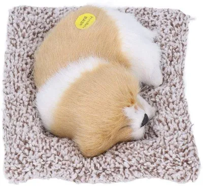 Produktbild von Schwarzes Plüschspielzeug für Mädchen - Schlafender Hund - Realistische Figur - Klangaktiv - Cadeauidee